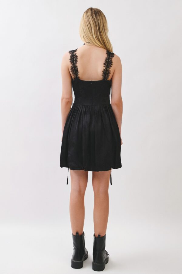 Midnight Lace Ribbon Mini Dress - Image 10