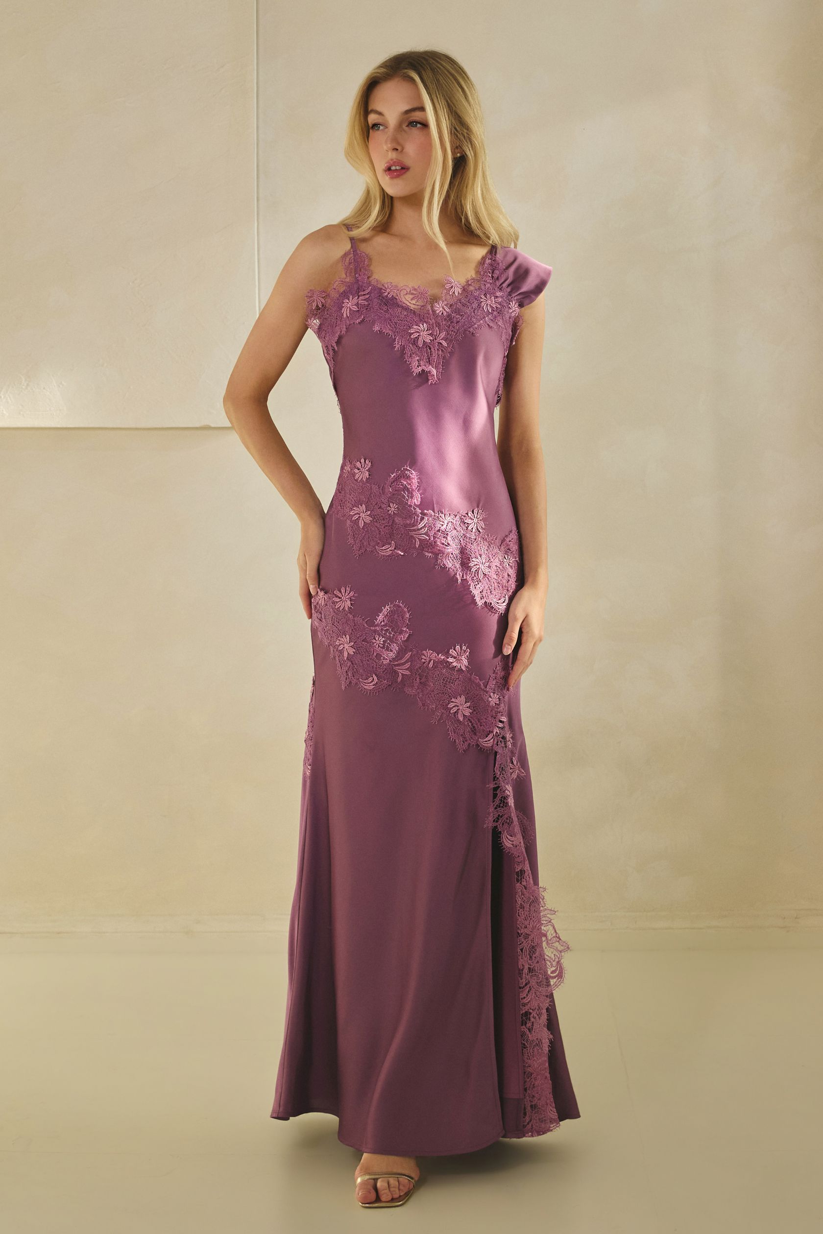 Orchid Lace Evening Gown - Image 2