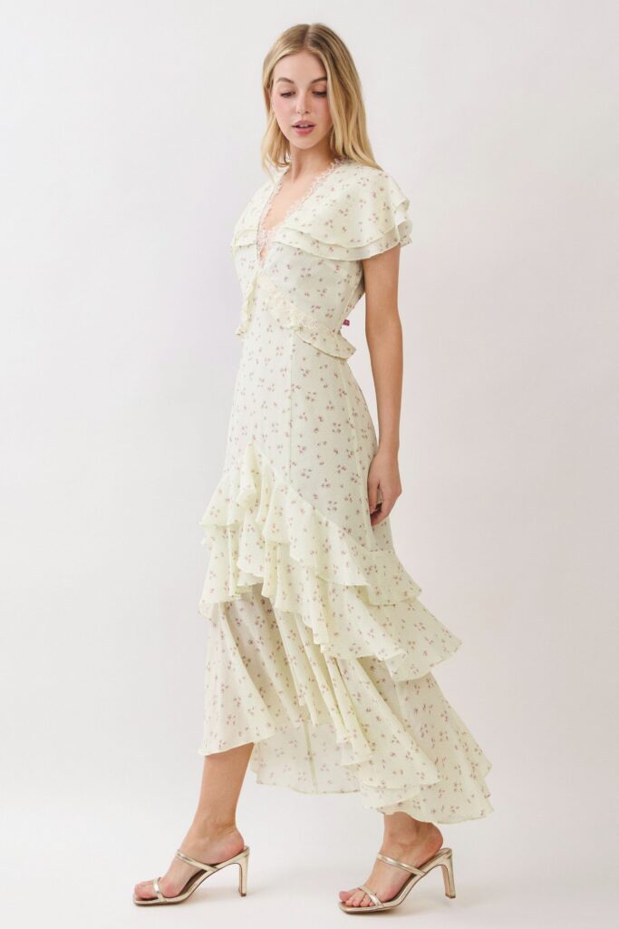 Skyfall Ruffle Midi Dress