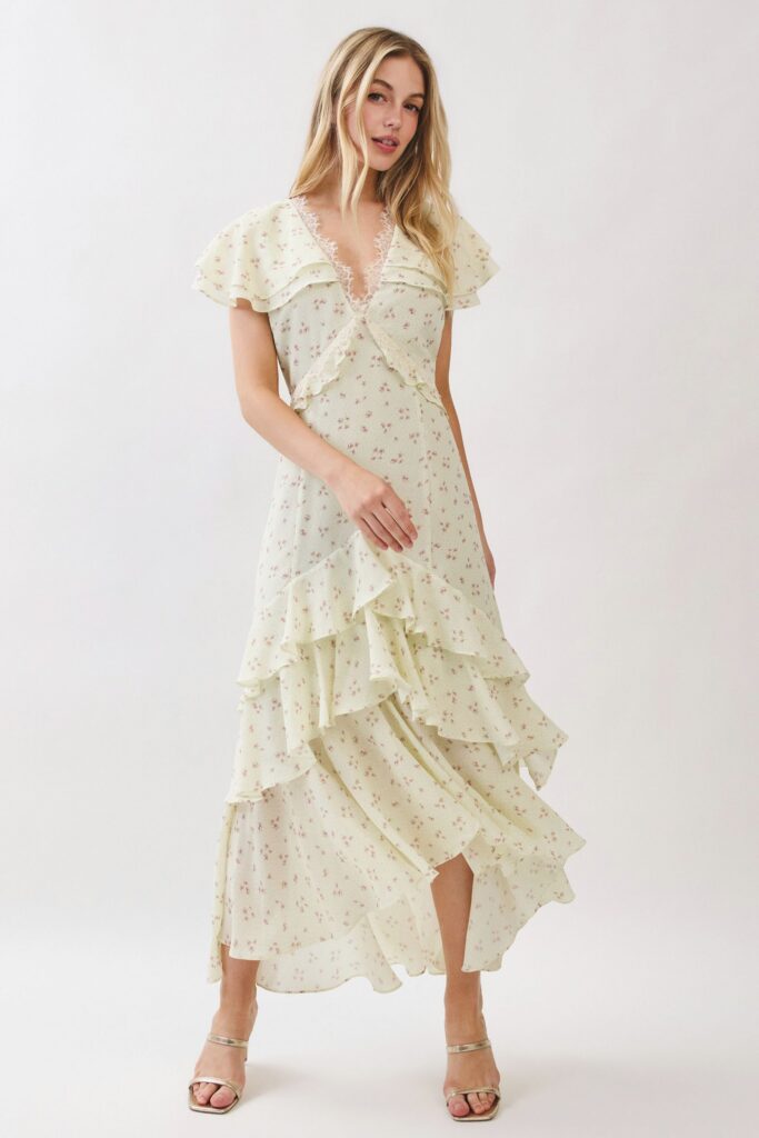 Skyfall Ruffle Midi Dress