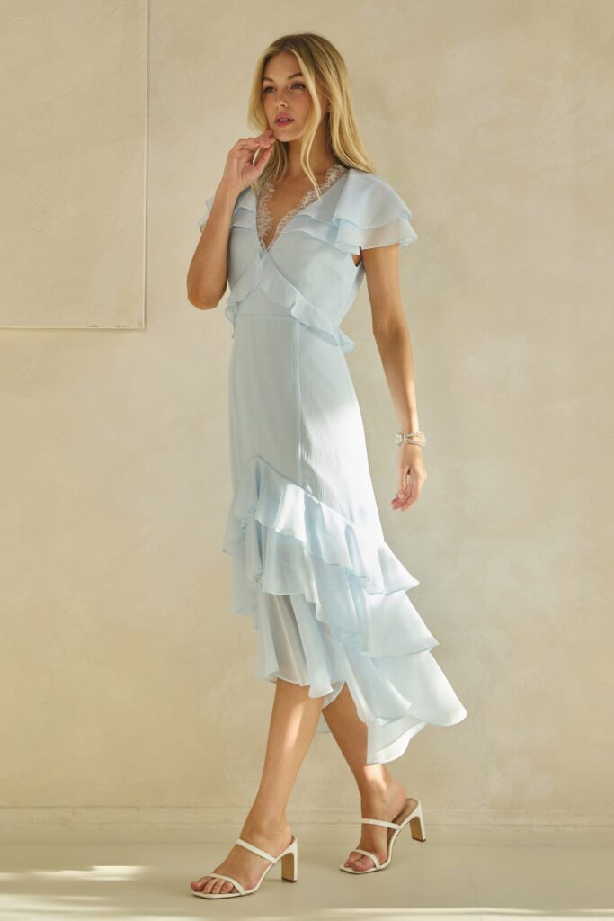 Skyfall Ruffle Midi Dress