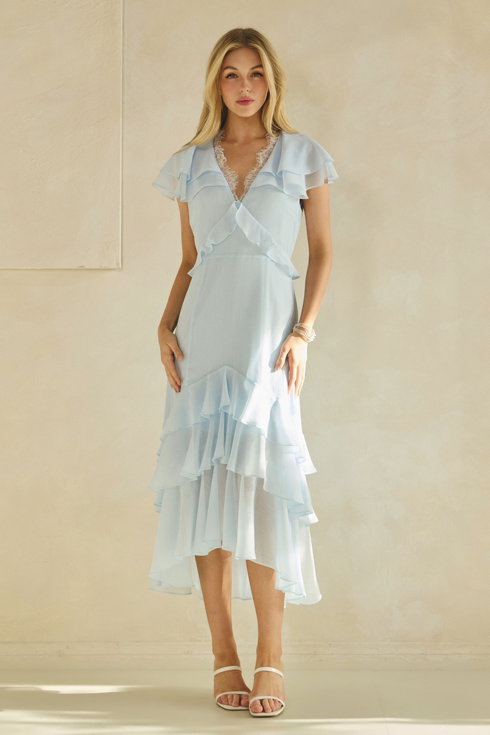 Skyfall Ruffle Midi Dress - Image 15