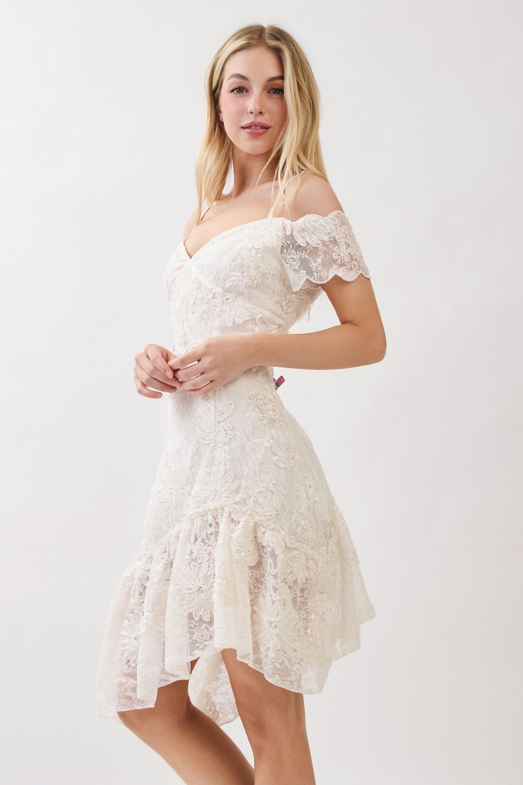 Blossom Lace Off-Shoulder Dress - Image 6