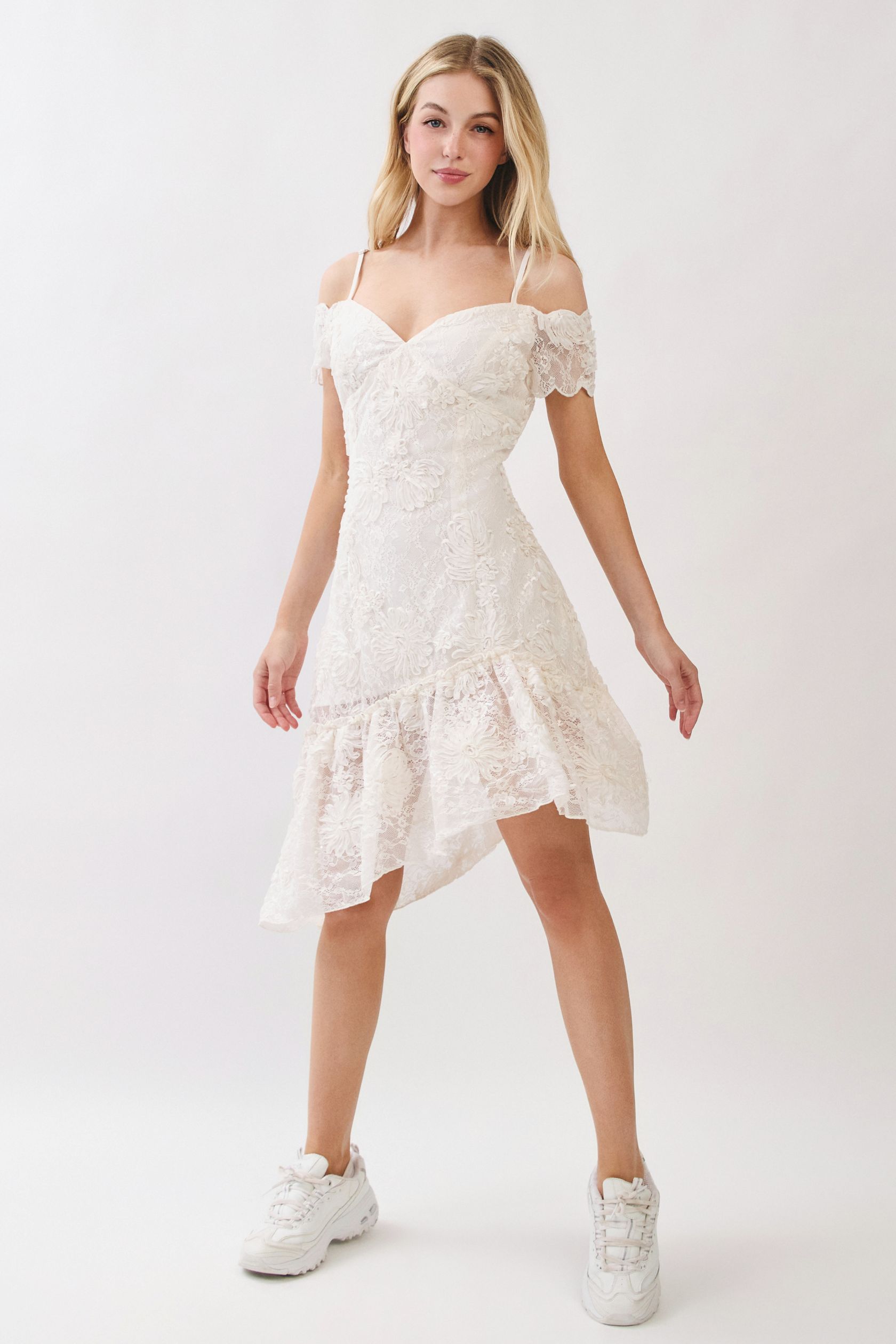 Blossom Lace Off-Shoulder Dress - Image 2