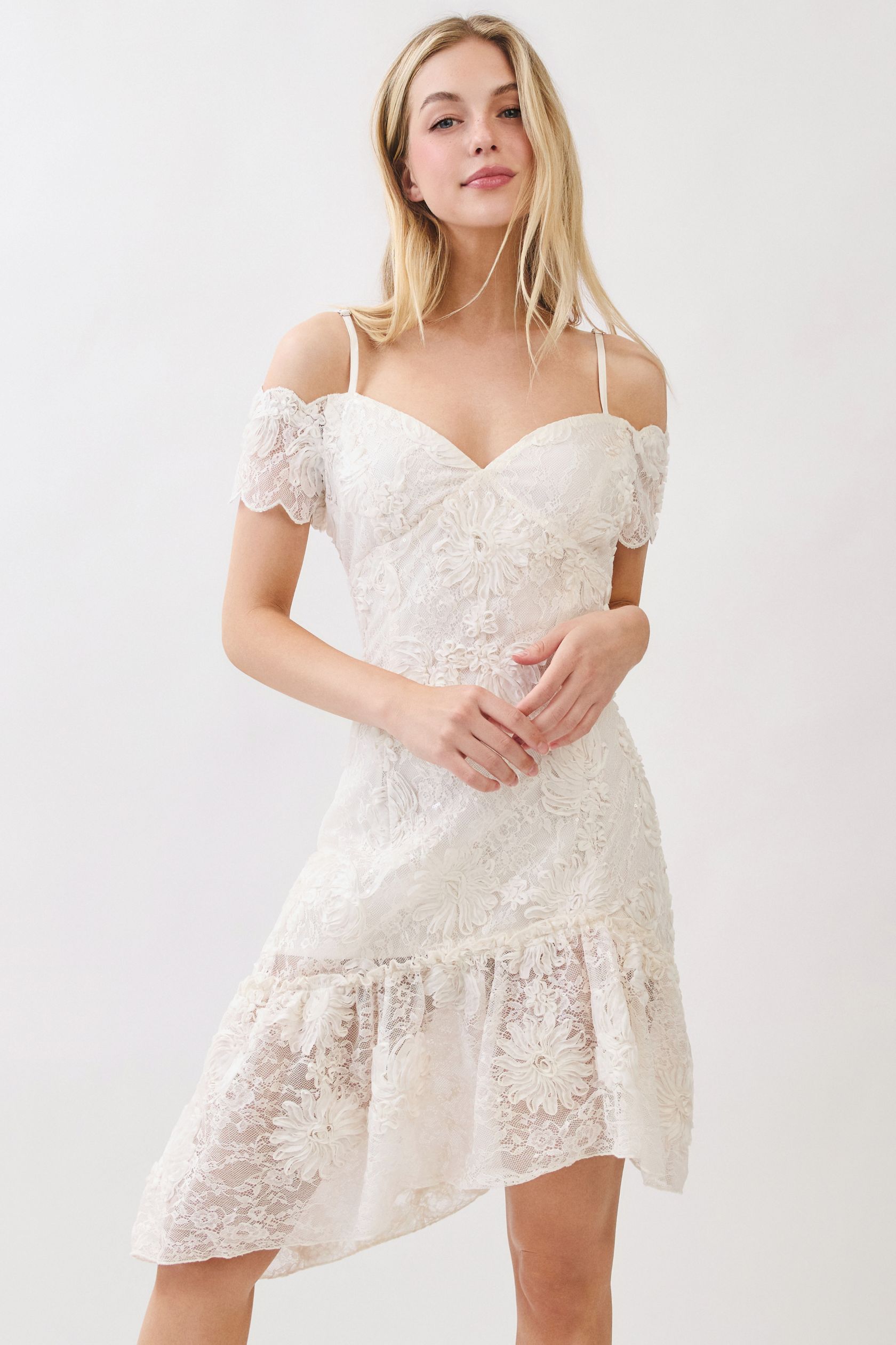 Blossom Lace Off-Shoulder Dress - Image 7