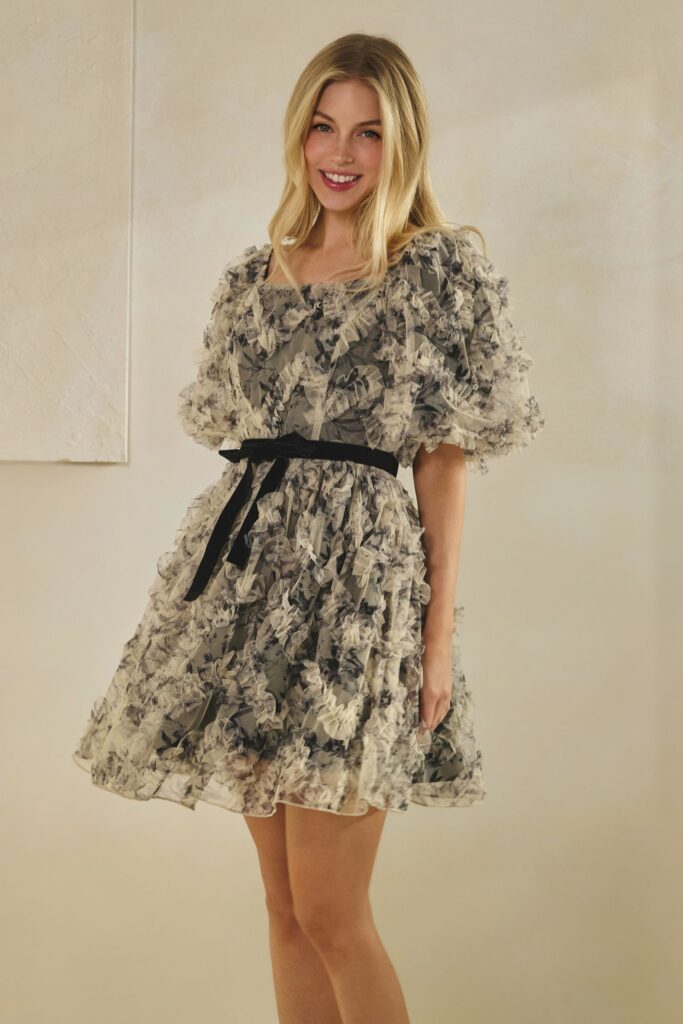 Black Ruffle Party Dress