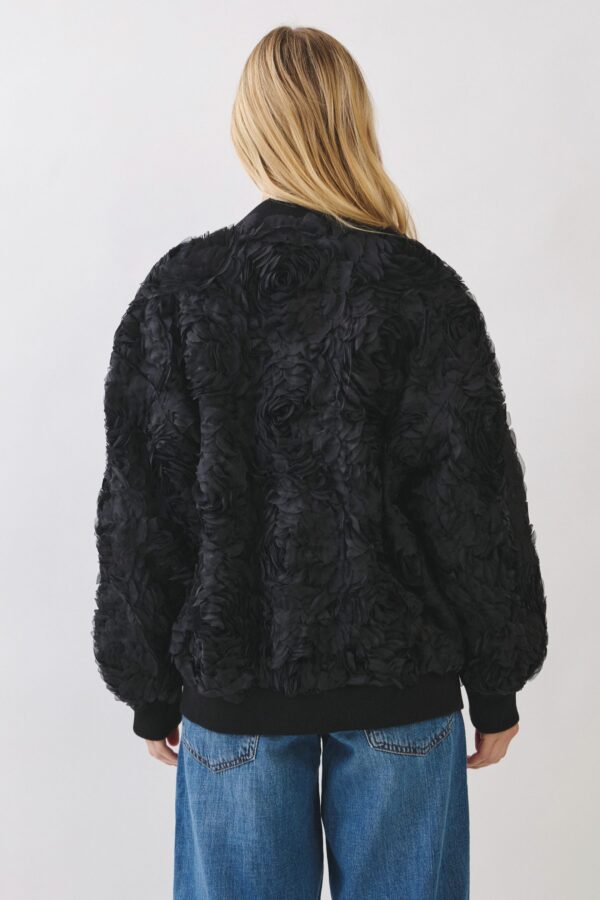 Midnight Textured Bomber Jacket - Image 4
