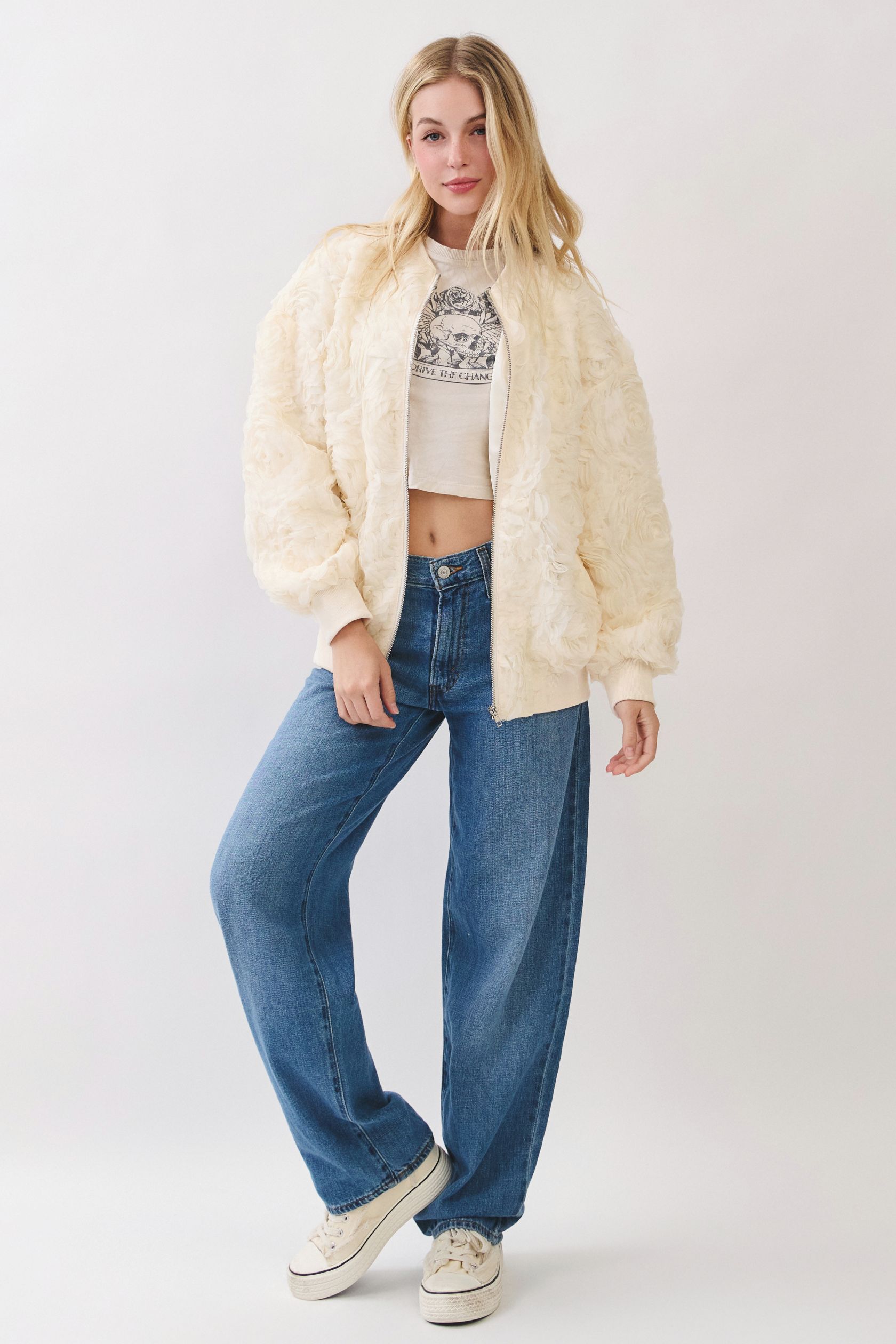 Midnight Textured Bomber Jacket - Image 12