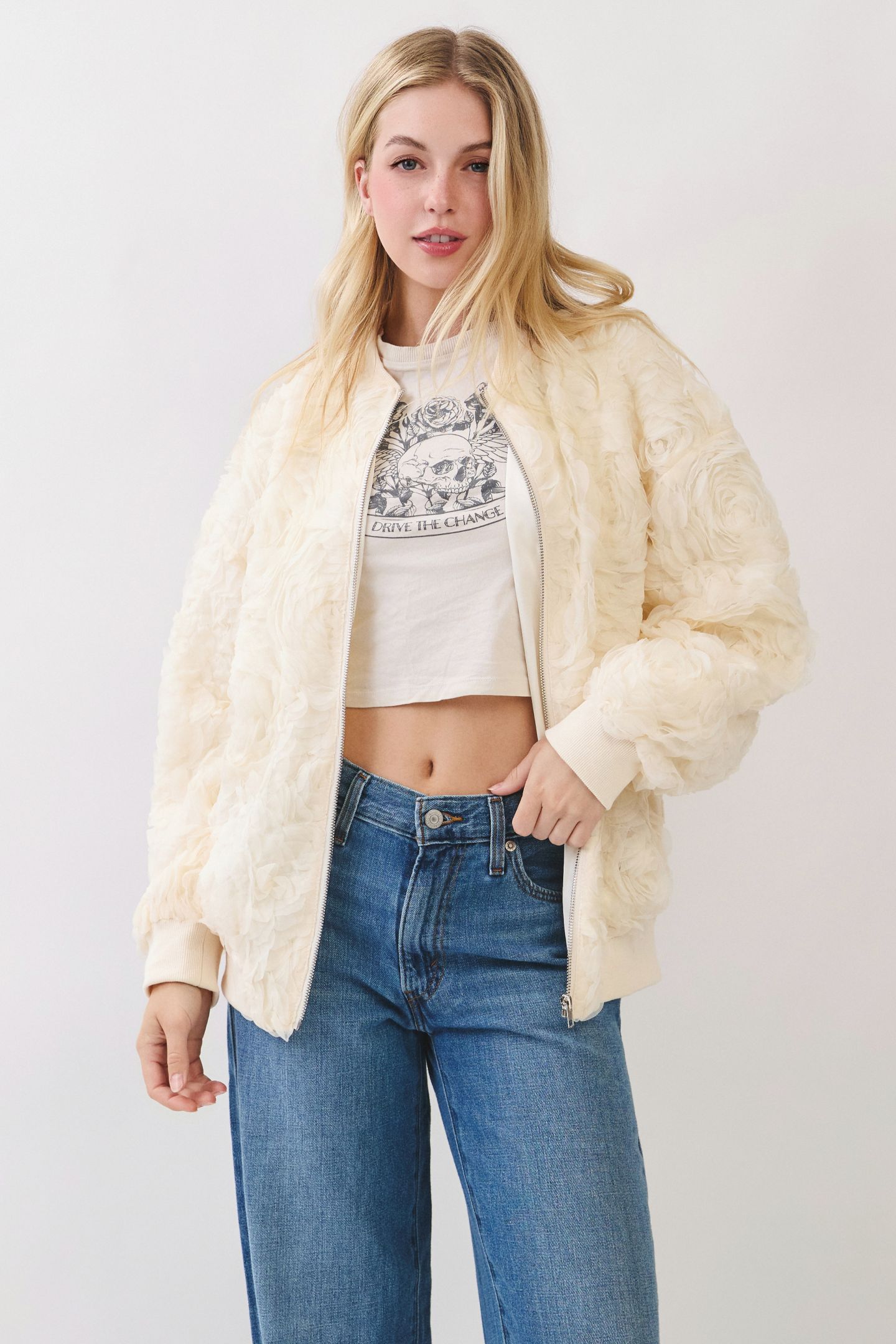 Midnight Textured Bomber Jacket - Image 13