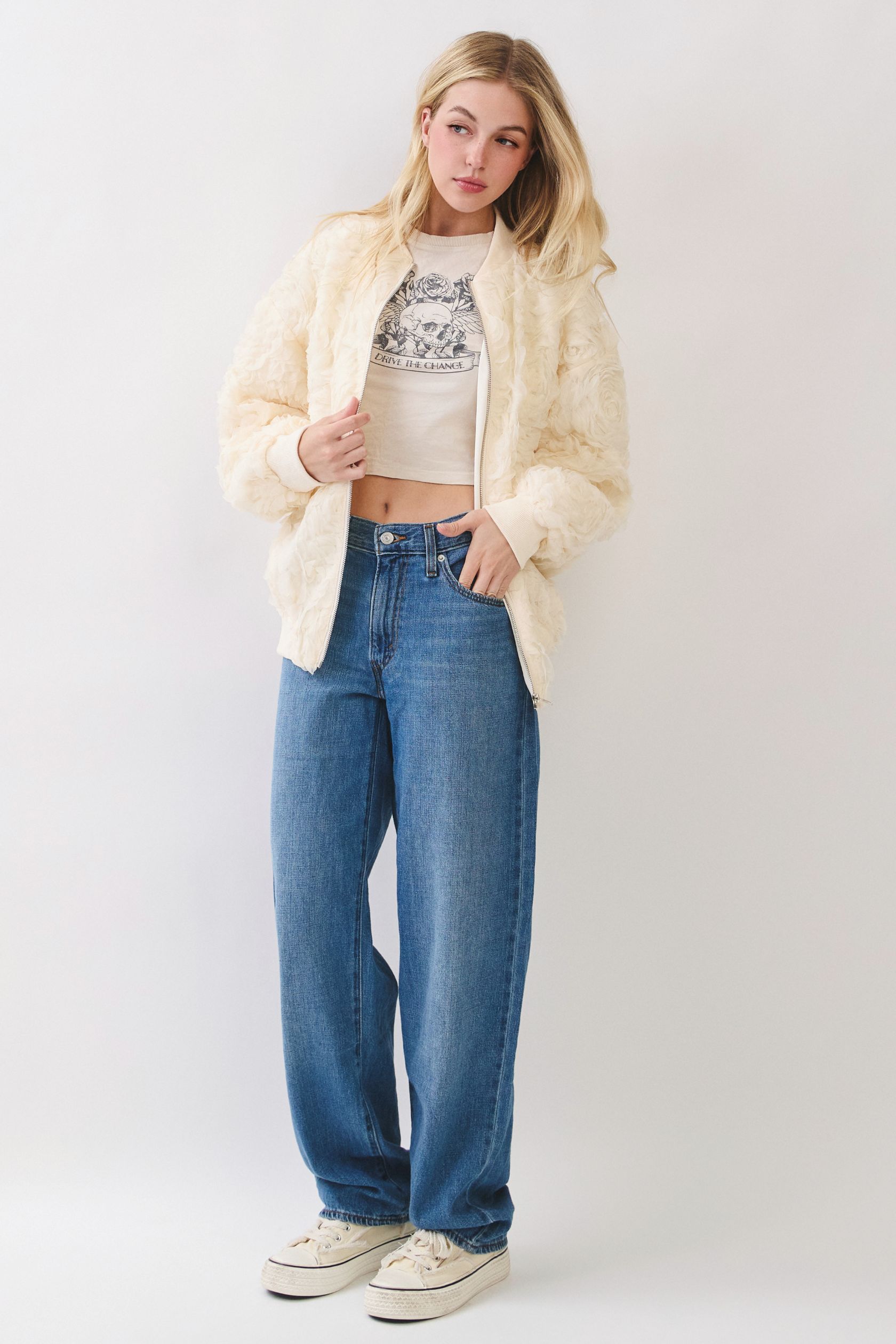 Midnight Textured Bomber Jacket - Image 14