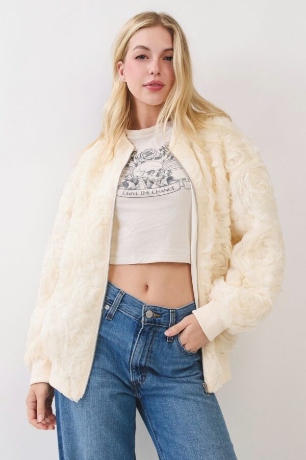 Midnight Textured Bomber Jacket - Image 15
