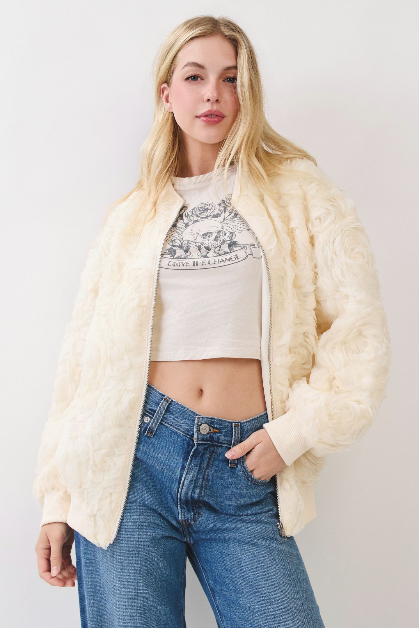 Midnight Textured Bomber Jacket - Image 15