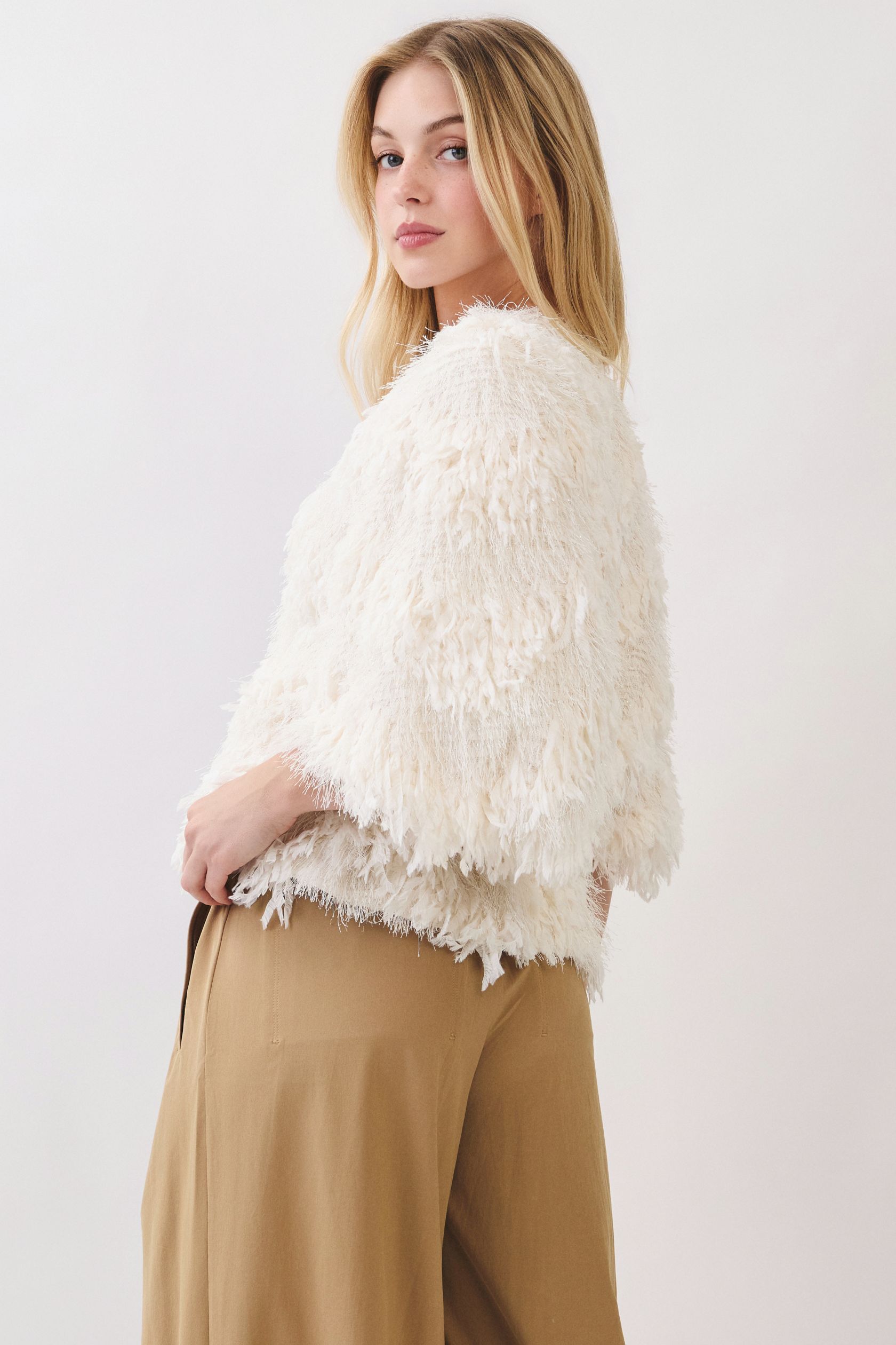Ivory Plume Party Jacket - Image 5