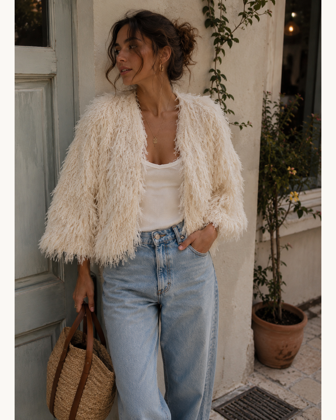 Ivory Plume Party Jacket - Image 2