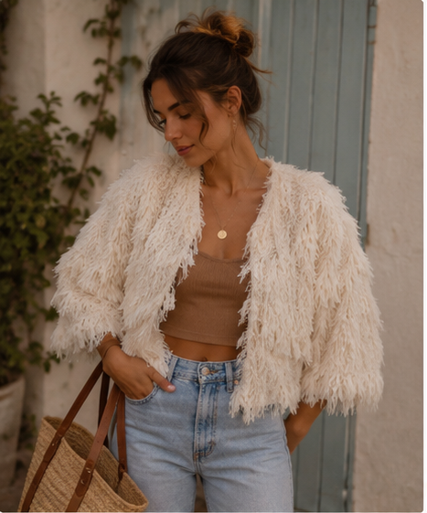 Ivory Plume Party Jacket - Image 3