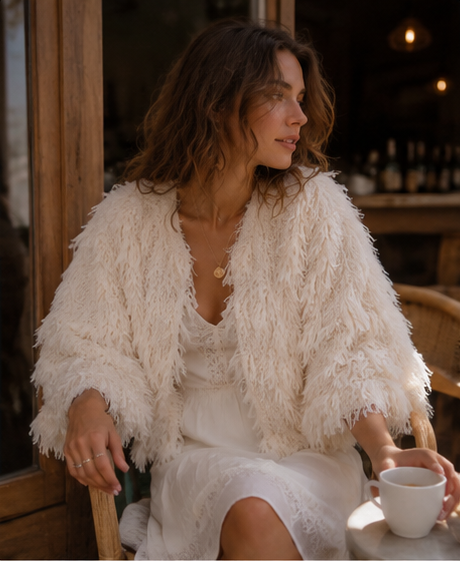 Ivory Plume Party Jacket