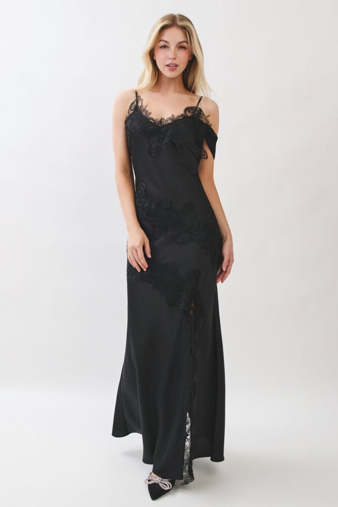 Orchid Lace Evening Gown
